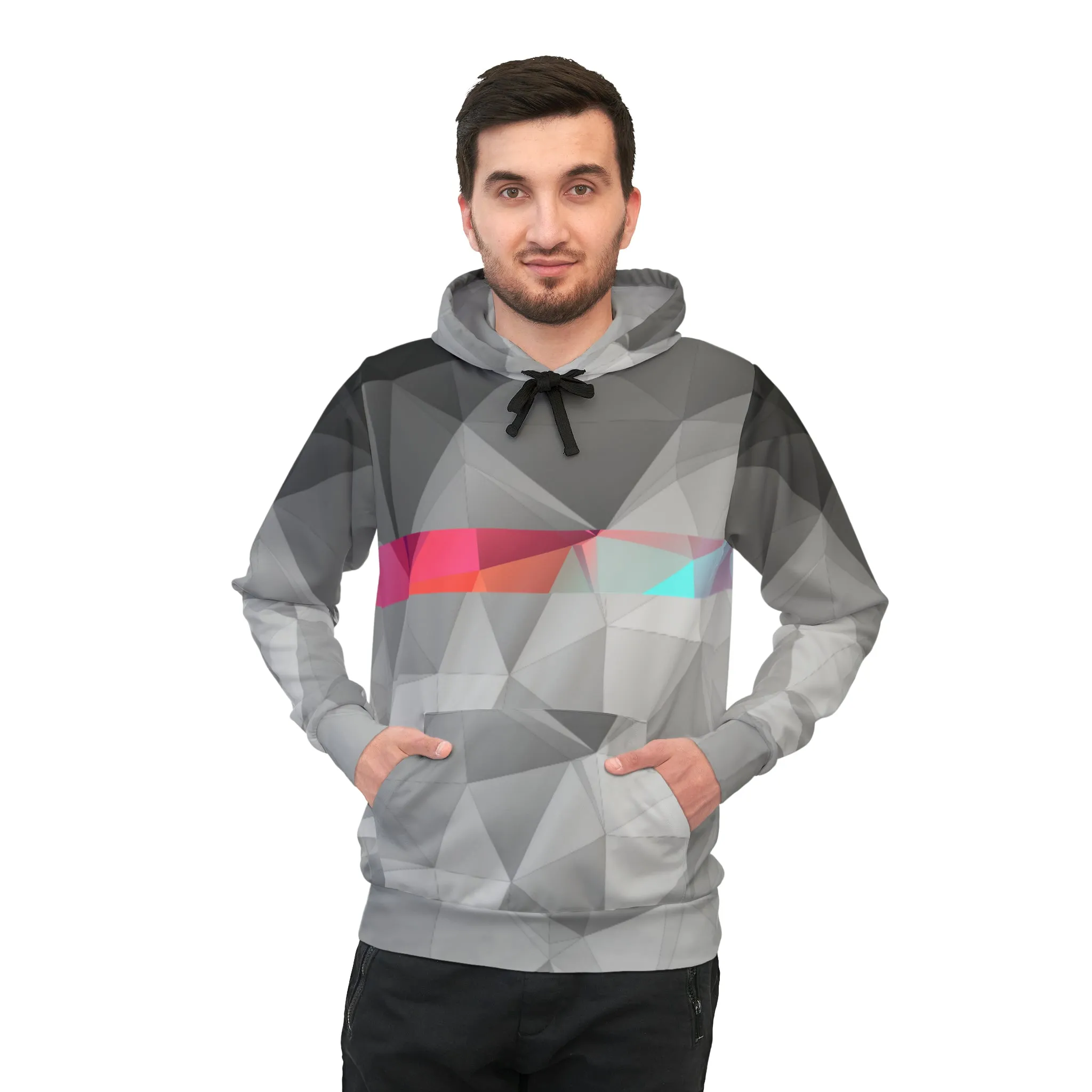 Polygon Contrast Athletic Hoodie (AOP)