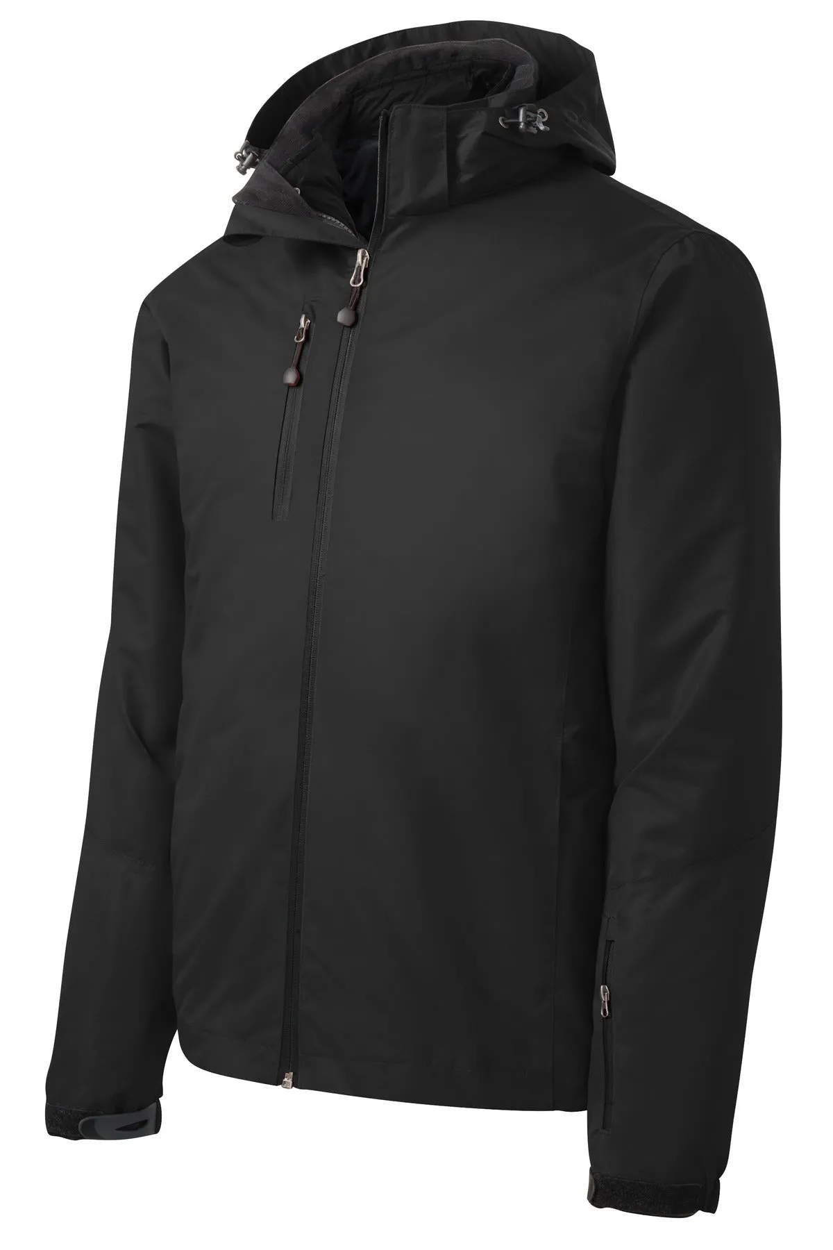 Port Authority Vortex Waterproof 3-in-1 Jacket. J332 Black/ Black