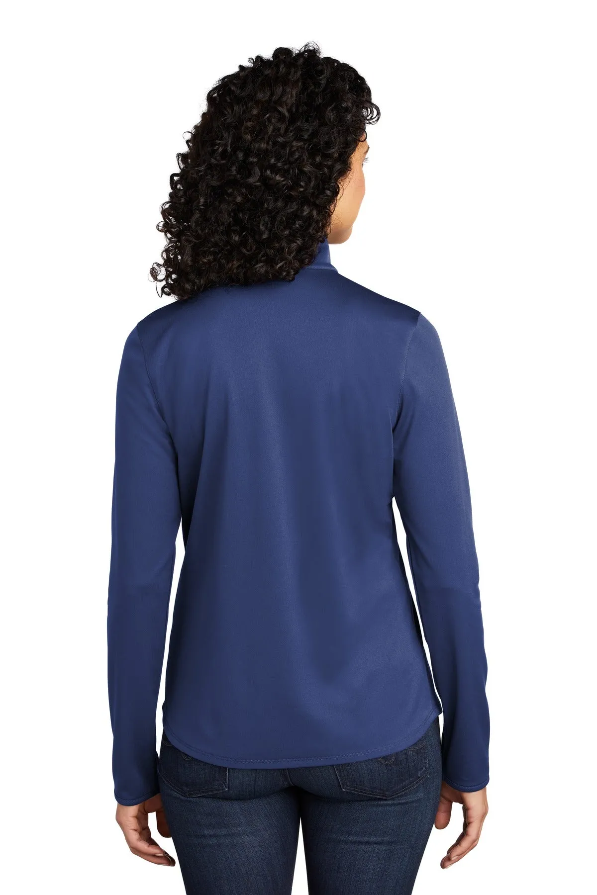 Port Authority  Women's Silk Touch  Performance 1/4-Zip LK584 Royal/ Steel Grey