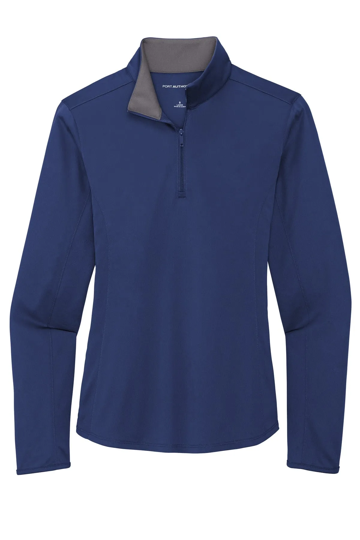 Port Authority  Women's Silk Touch  Performance 1/4-Zip LK584 Royal/ Steel Grey