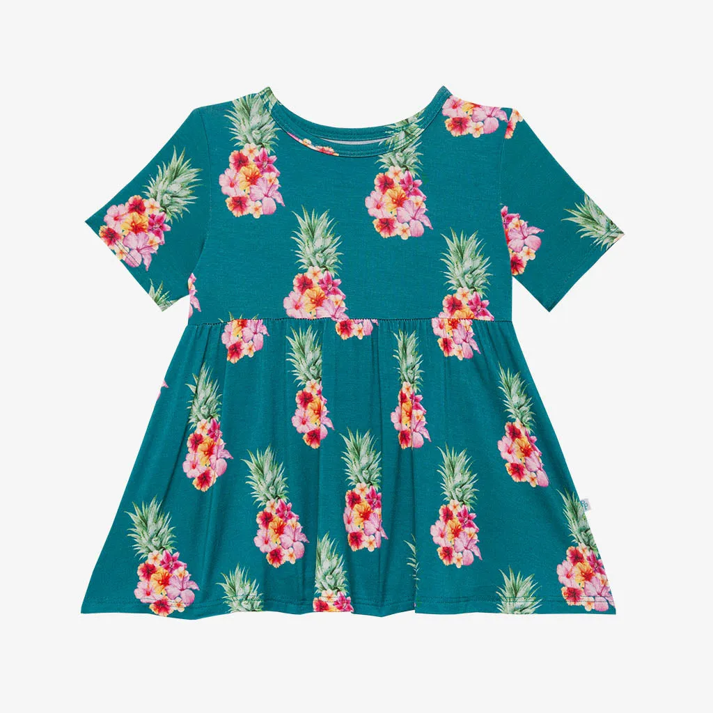 Posh Peanut Ananans Basic S/S Peplum Top & Short Set