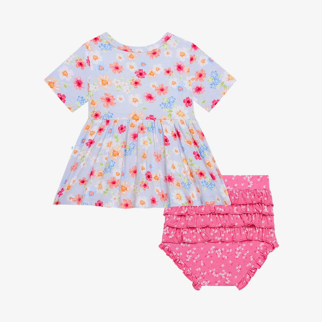 Posh Peanut Carissa S/S Henley Peplum Top & Bloomer Set