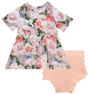Posh Peanut Cassie S/S Basic Peplum Top & Bloomer Set