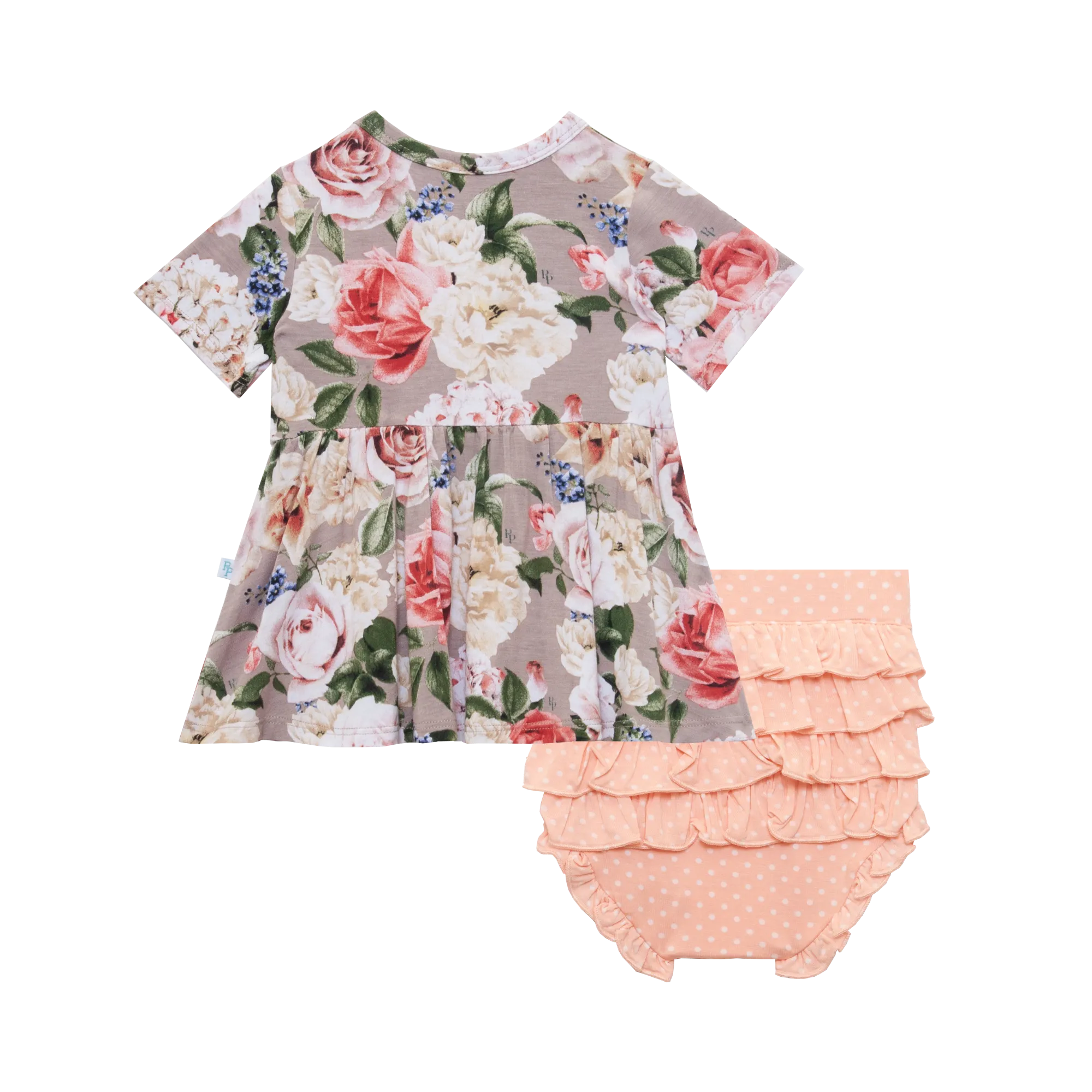 Posh Peanut Cassie S/S Basic Peplum Top & Bloomer Set