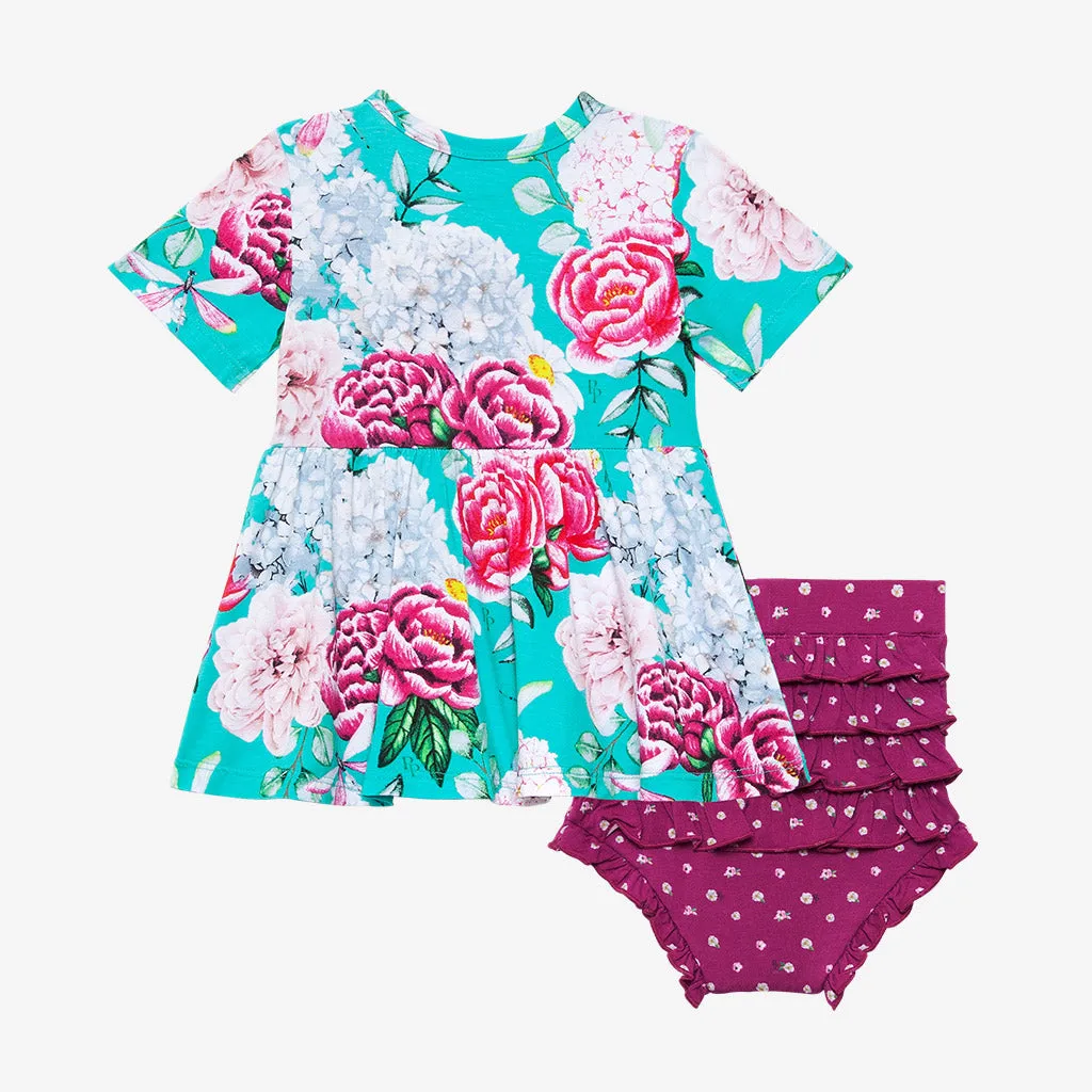Posh Peanut Eloise S/S Basic Peplum Top & Bloomer Set