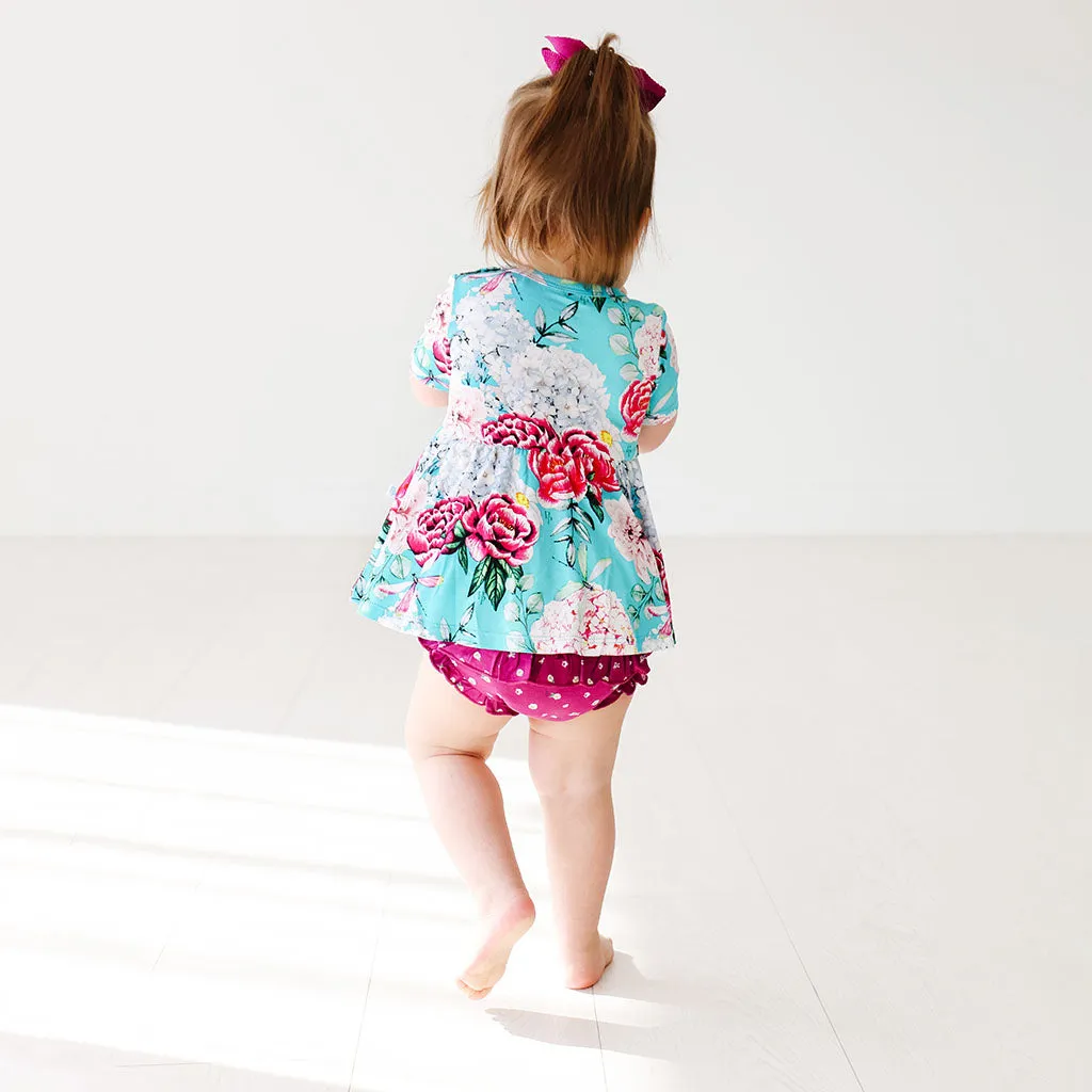 Posh Peanut Eloise S/S Basic Peplum Top & Bloomer Set