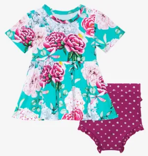 Posh Peanut Eloise S/S Basic Peplum Top & Bloomer Set
