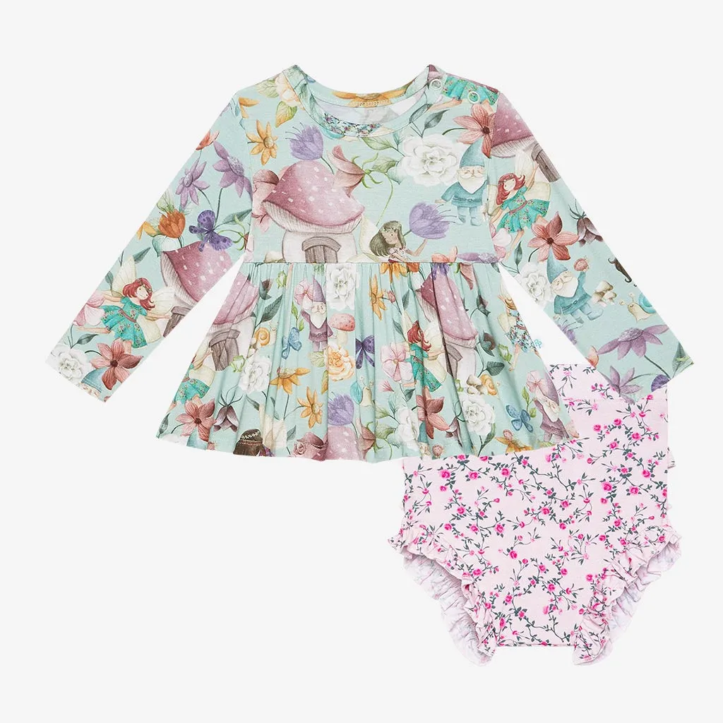 Posh Peanut Faye L/S Basic Peplum Top & Bloomer Set