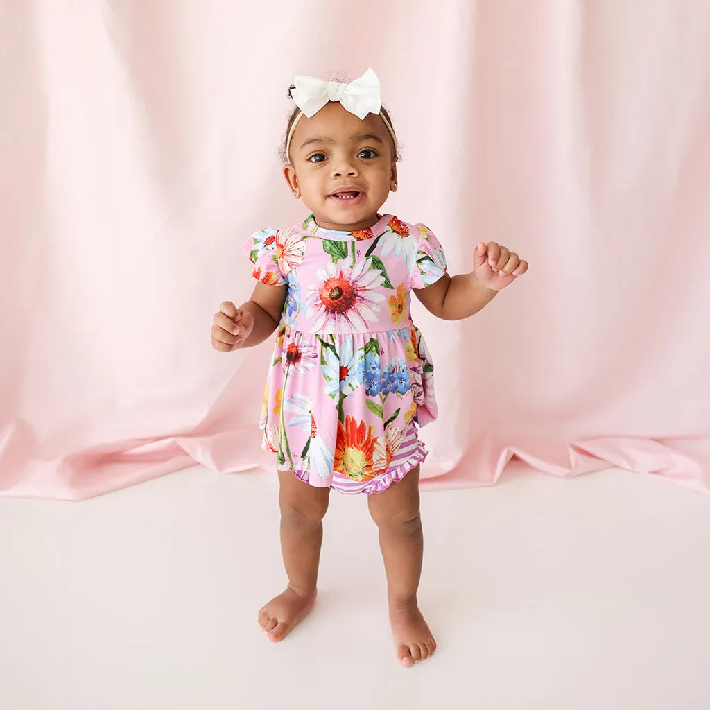 Posh Peanut Kaileigh Ruffled Capsleeve Basic Peplum Top & Bloomer Set