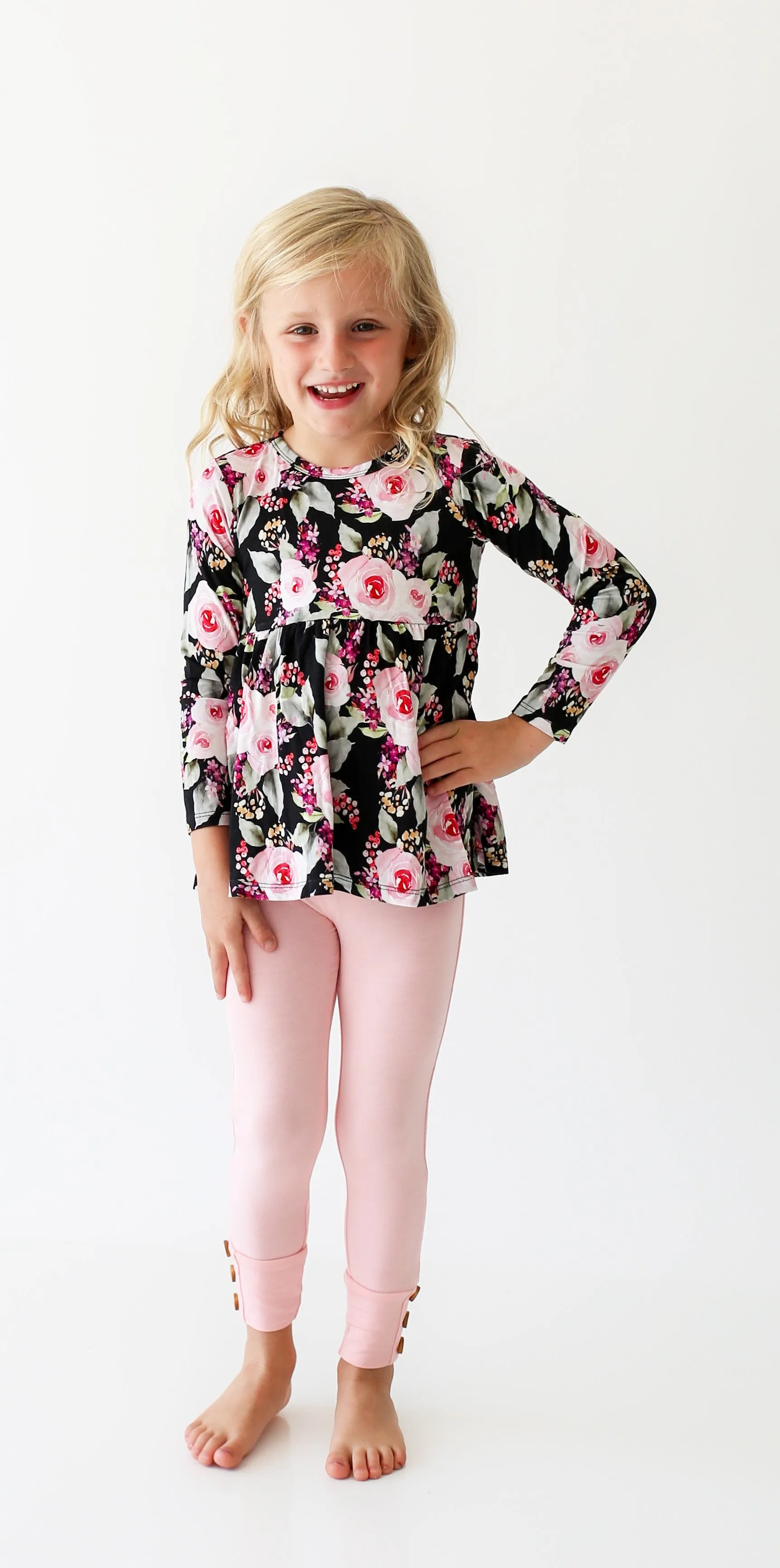 Posh Peanut Milana L/S Peplum Top & Legging Set