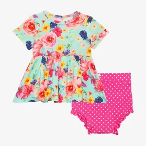 Posh Peanut Olivia Mae Basic S/S Peplum Top & Bloomer Set