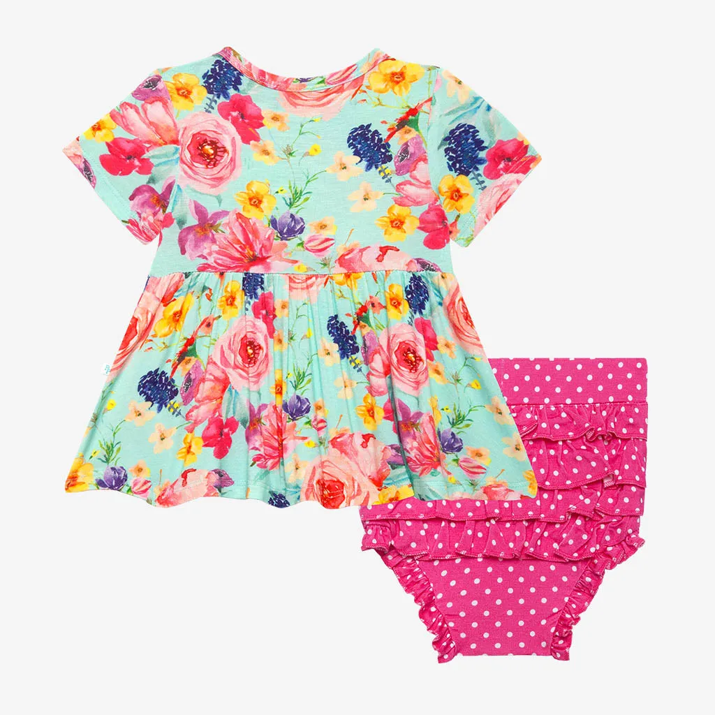 Posh Peanut Olivia Mae Basic S/S Peplum Top & Bloomer Set