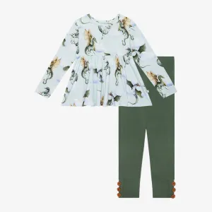 Posh Peanut Percy L/S Basic Peplum Top & Legging Set