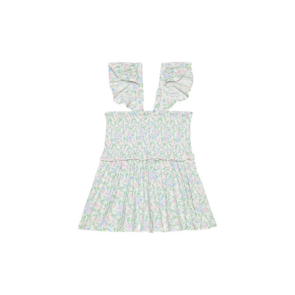 Posh Peanut Prairie Floral Smocked Babydoll Bummie Set