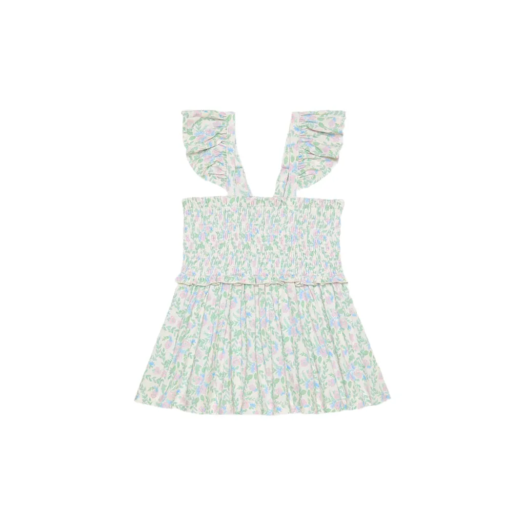 Posh Peanut Prairie Floral Smocked Babydoll Bummie Set