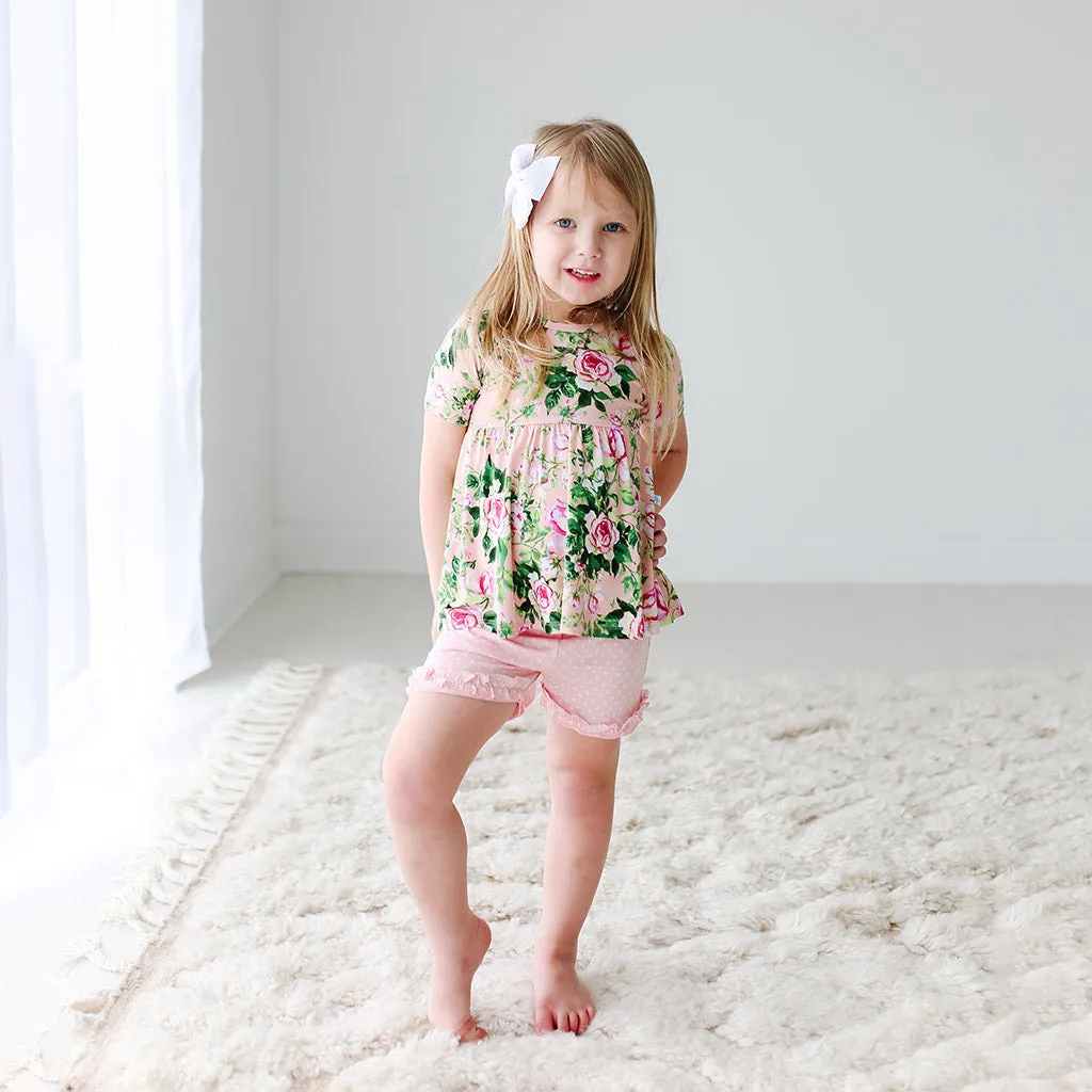 Posh Peanut Renia Capsleeve Peplum Top & Short Set