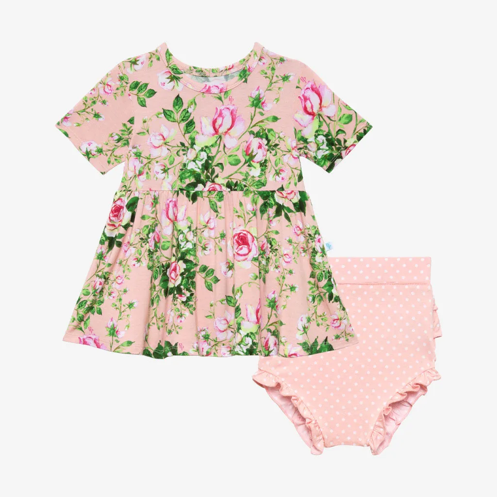 Posh Peanut Renia S/S Basic Peplum Top & Bloomer Set