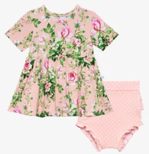Posh Peanut Renia S/S Basic Peplum Top & Bloomer Set
