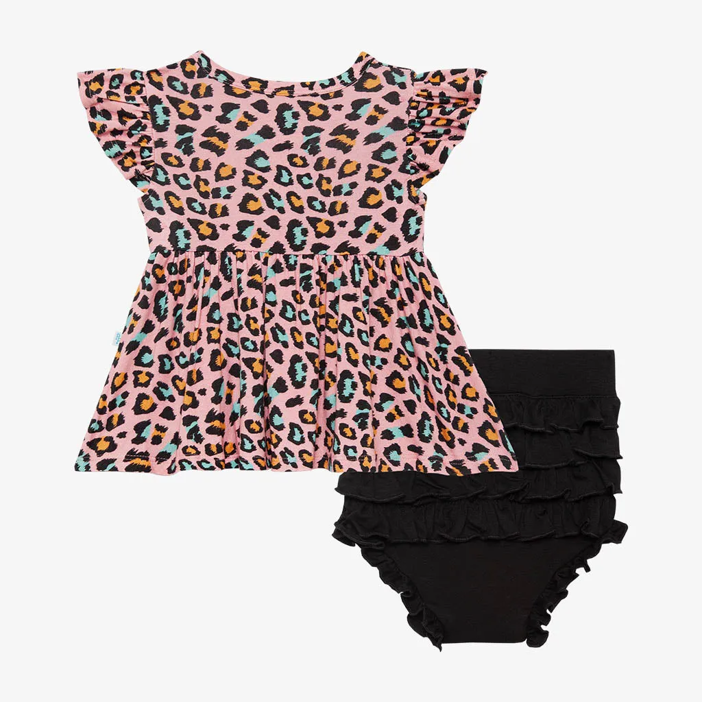 Posh Peanut Roxy Ruffled Capsleeve Basic Peplum Top & Bloomer Set