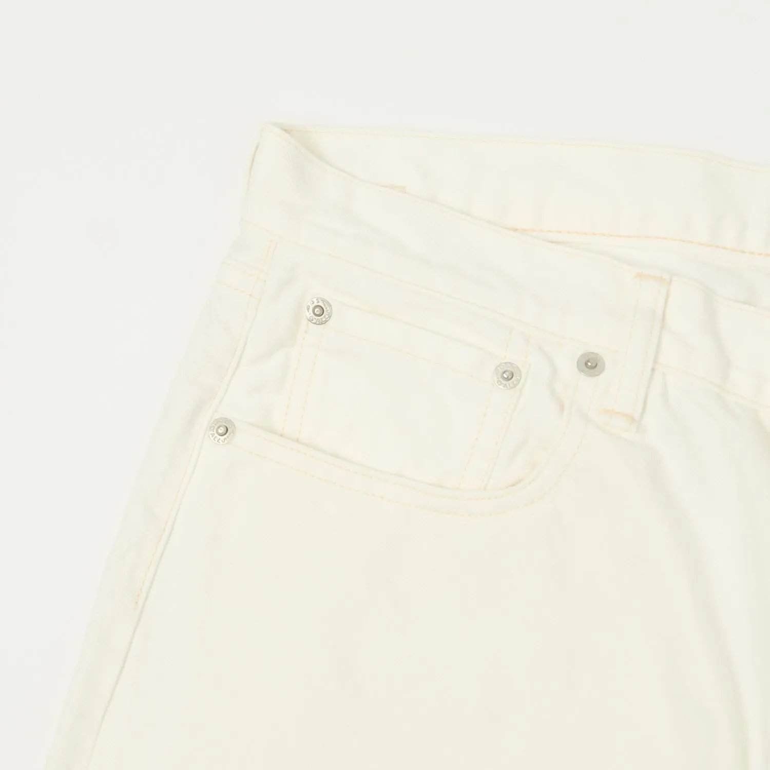 Post Overalls No.2 5-Pocket Denim Shorts - White
