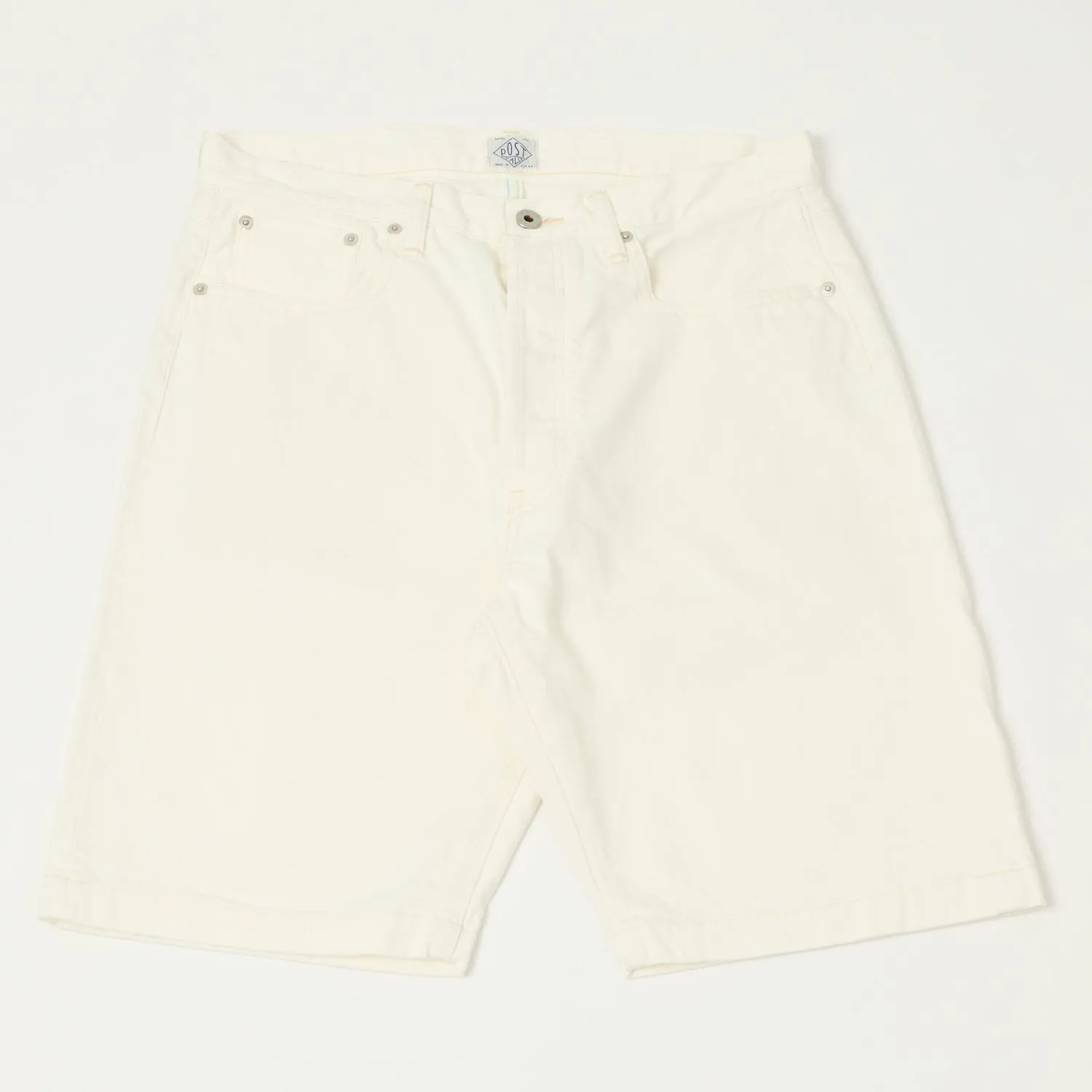 Post Overalls No.2 5-Pocket Denim Shorts - White