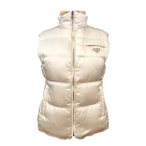 Prada Cream Reversible Puffer Vest
