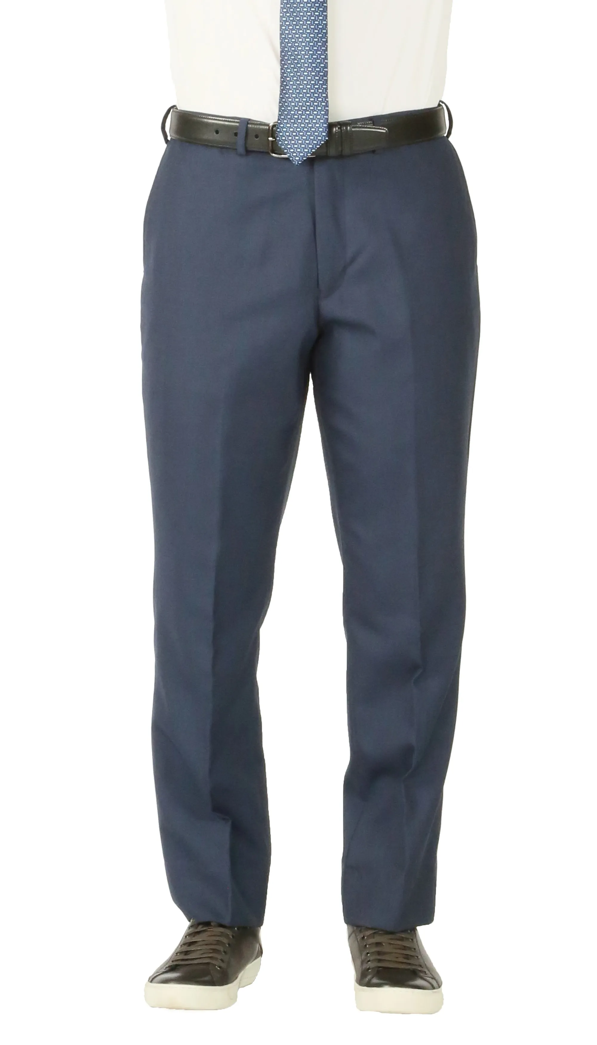 Premium Blue Wool 2pc Stain Resistant Traveler Suit - w 2 Pairs of Pants