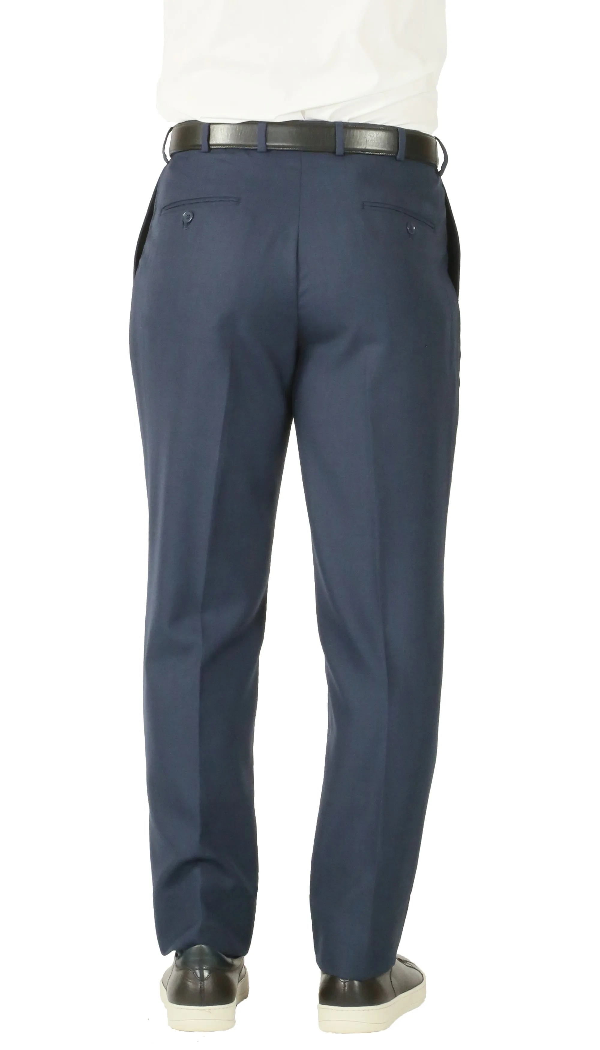 Premium Blue Wool 2pc Stain Resistant Traveler Suit - w 2 Pairs of Pants