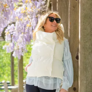 Pretty Rugged Pretty Puffer Vest in Winter White
