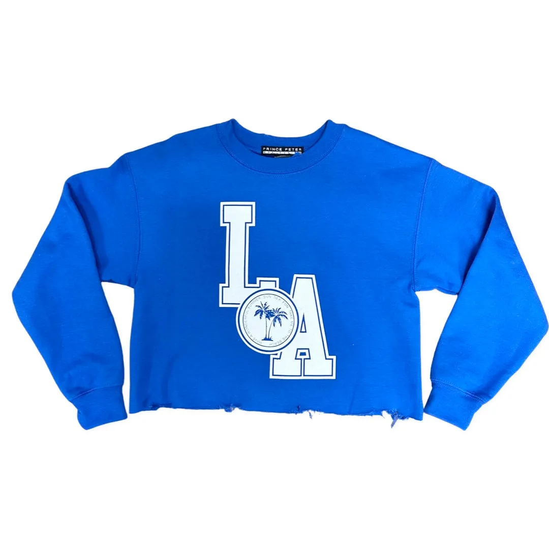 Prince Peter LA Circle Crop Sweatshirt - Royal Blue