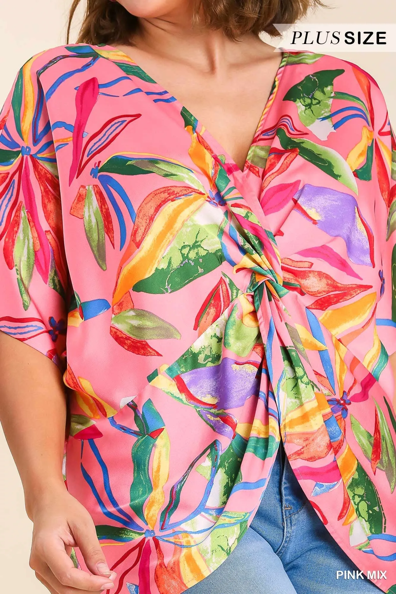 Print Front Twist Top