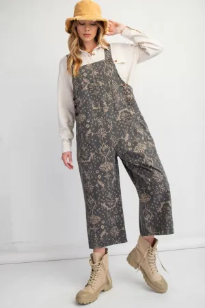 Printed Loose Fit Overalls