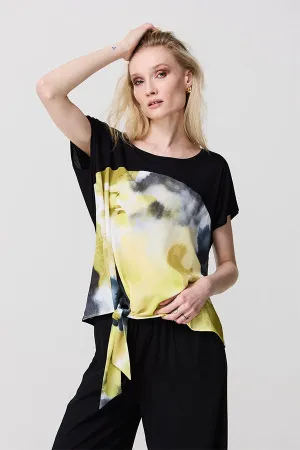 PRINTED SIDE BOW T-SHIRT
