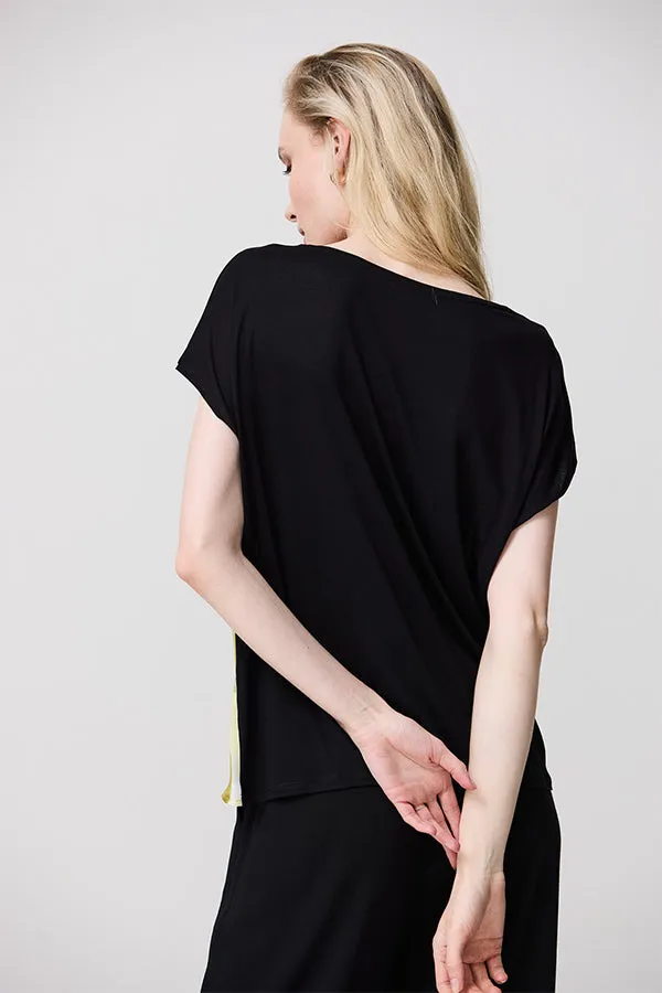 PRINTED SIDE BOW T-SHIRT
