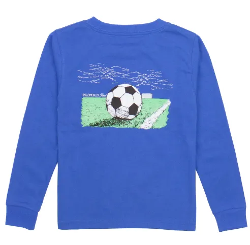 Properly Tied Men's Soccer Long Sleeve Tee - Bay Blue