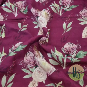 Proteas on wine -100% Linen