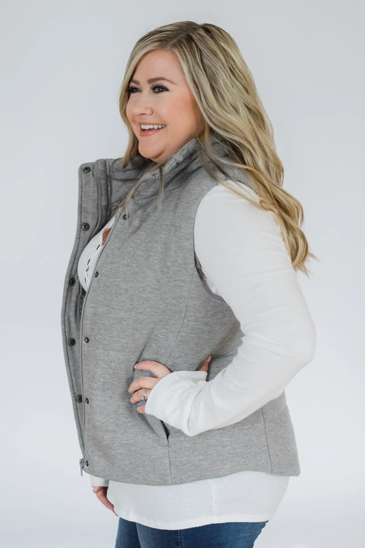 Puffer Vest- Heather Grey