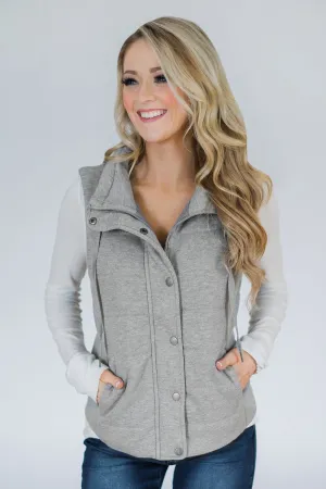 Puffer Vest- Heather Grey