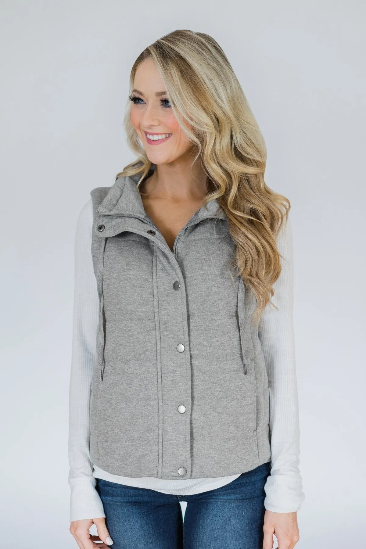 Puffer Vest- Heather Grey