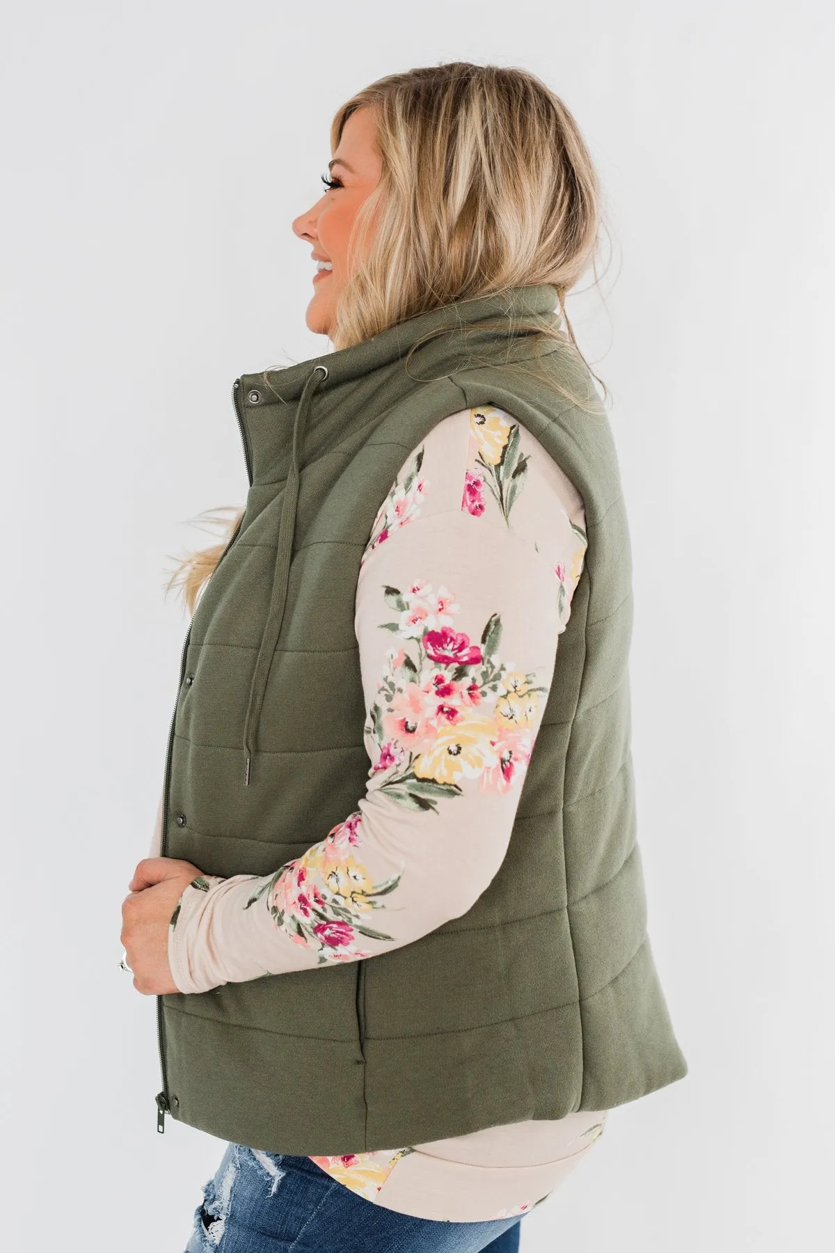 Puffer Vest- Olive