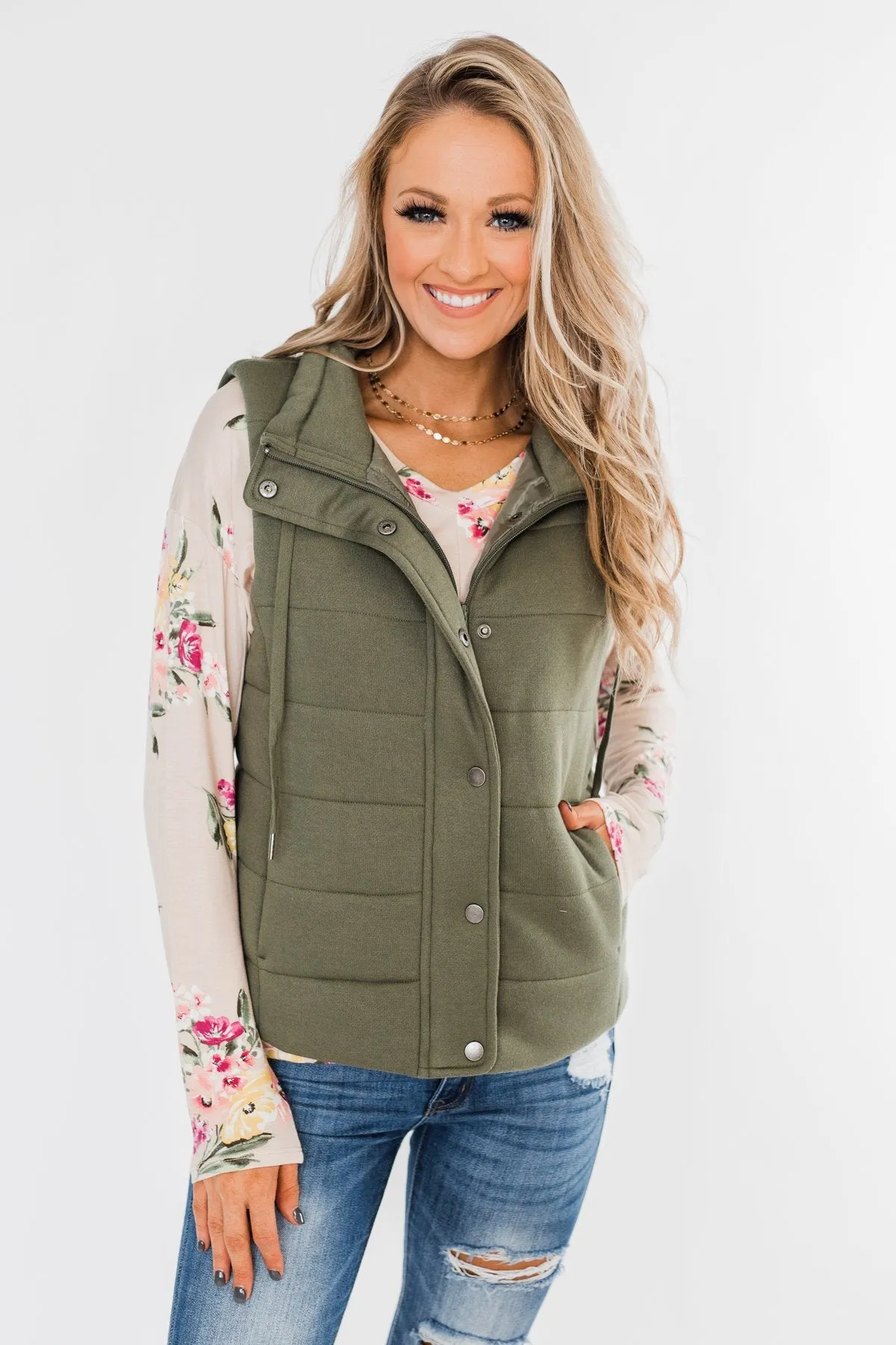 Puffer Vest- Olive