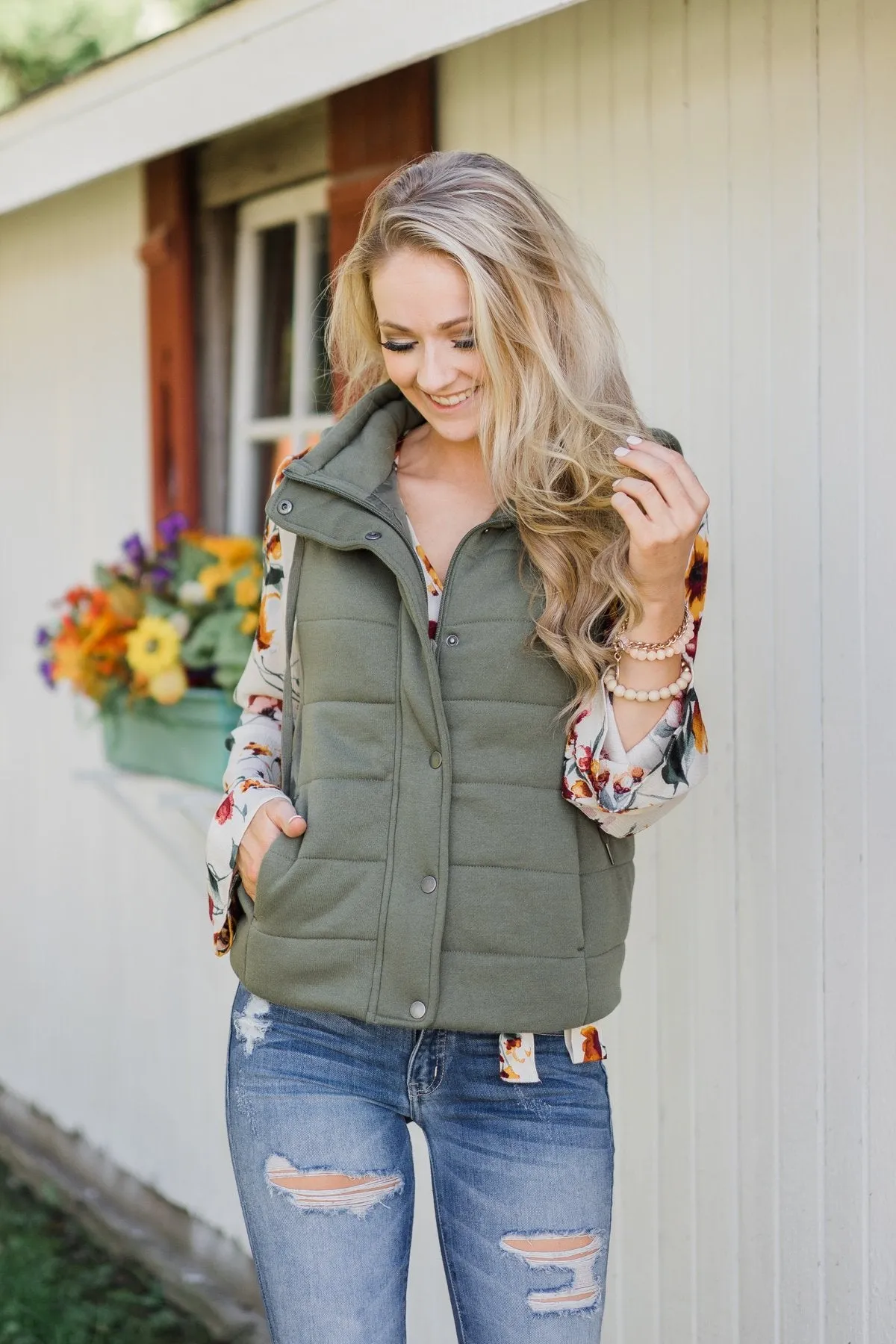 Puffer Vest- Olive