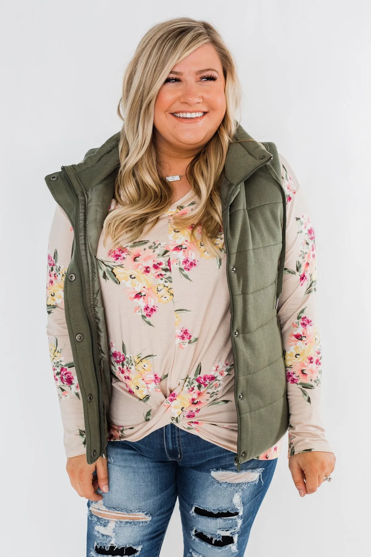 Puffer Vest- Olive