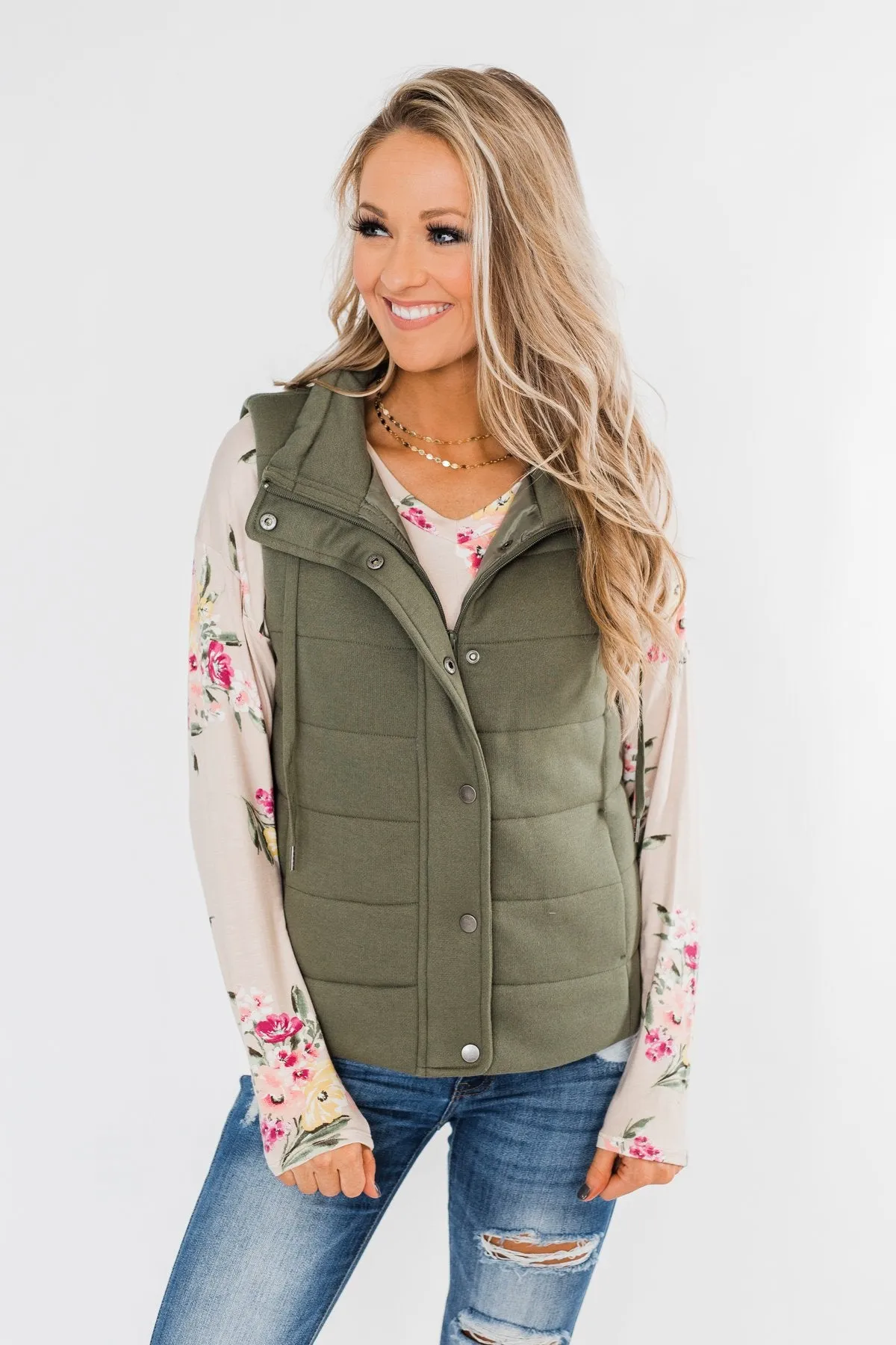 Puffer Vest- Olive