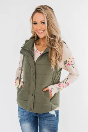 Puffer Vest- Olive