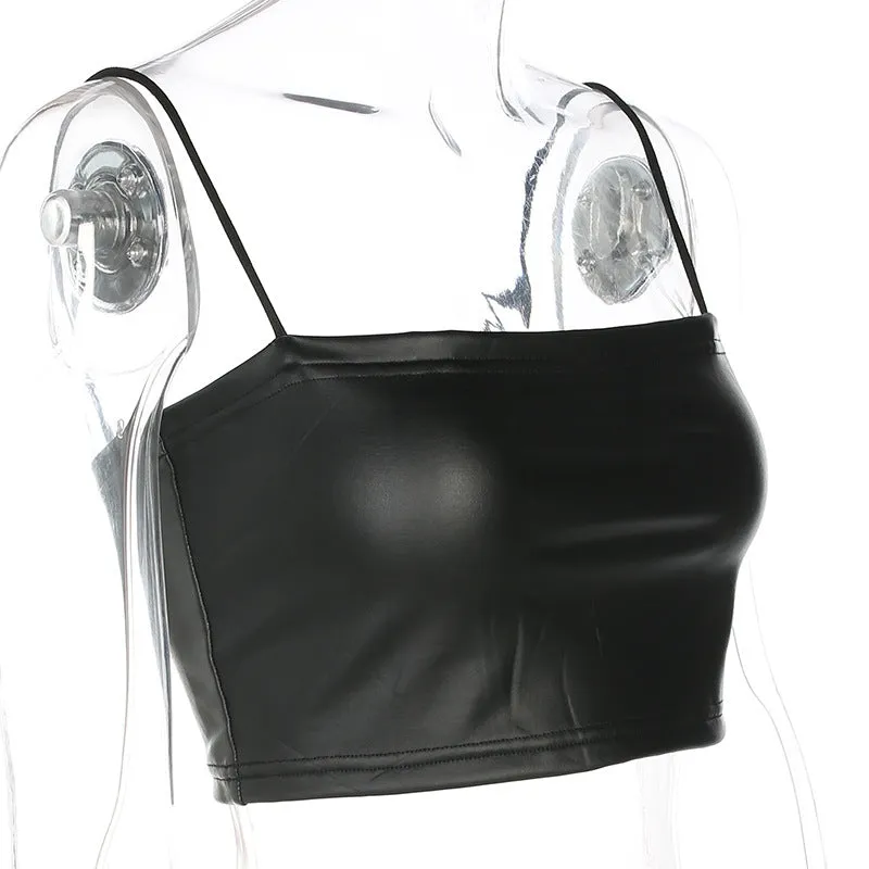 "BLACK PU" CAMISOLE K102701