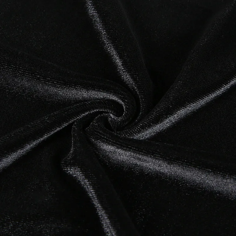 "BLACK RETRO VELVET LACE SQUARE COLLAR" CROP TOP K111601