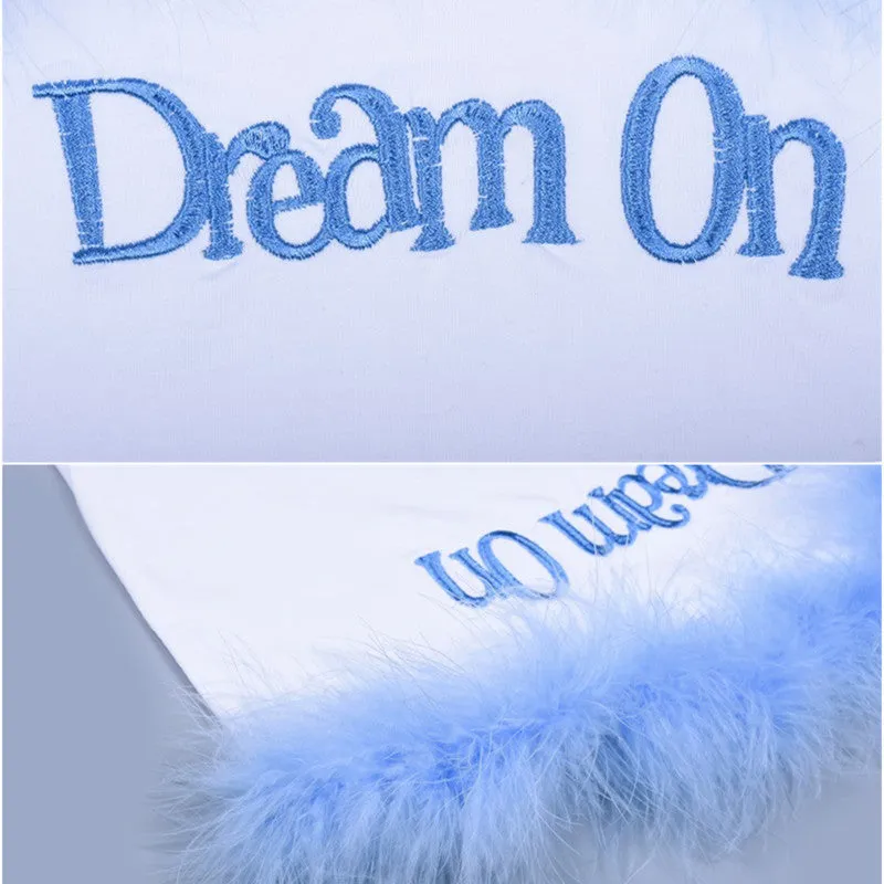 "DREAM ON" WHITE TUBE TOP Y041104