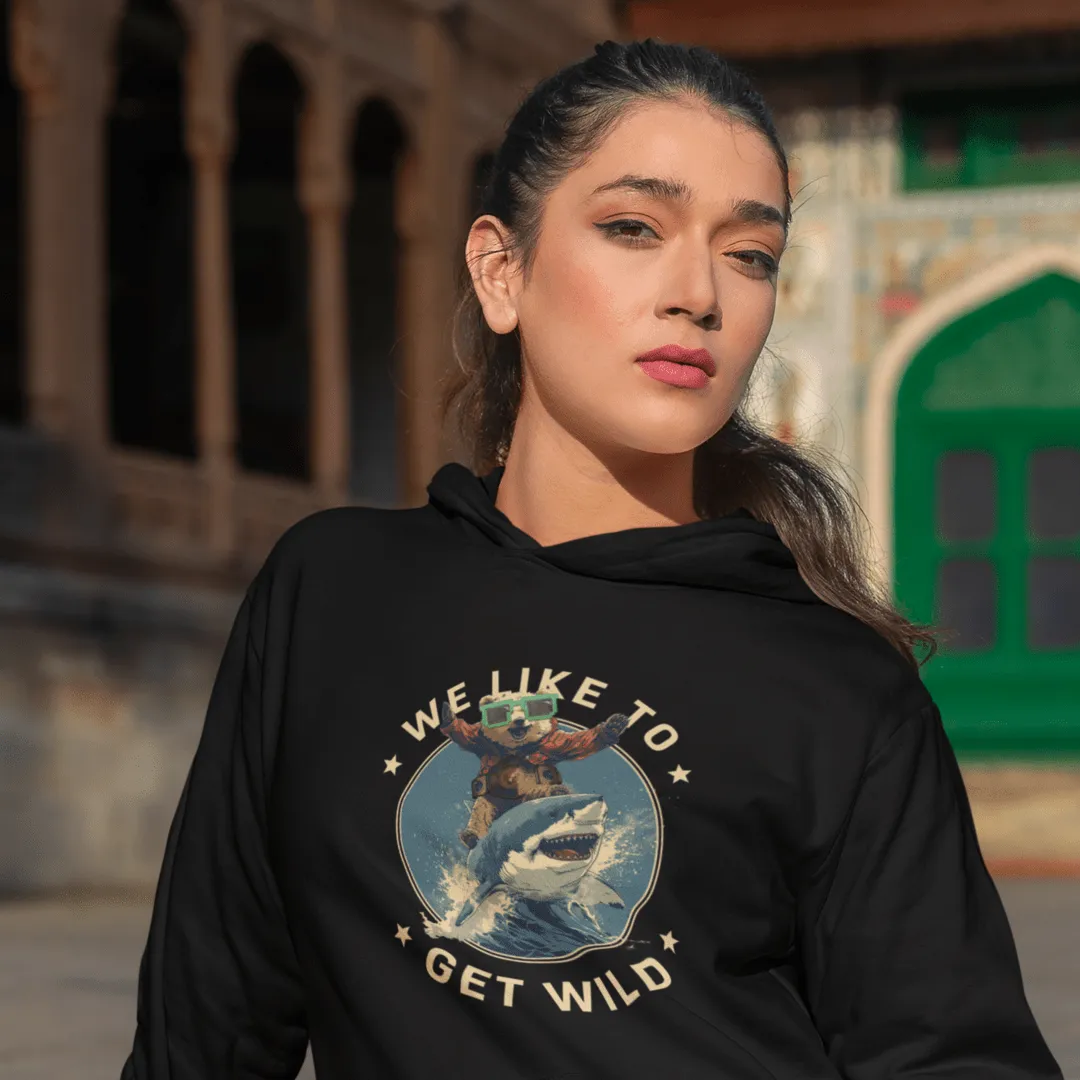 "Get Wild" Black Custom Unisex Hoodie