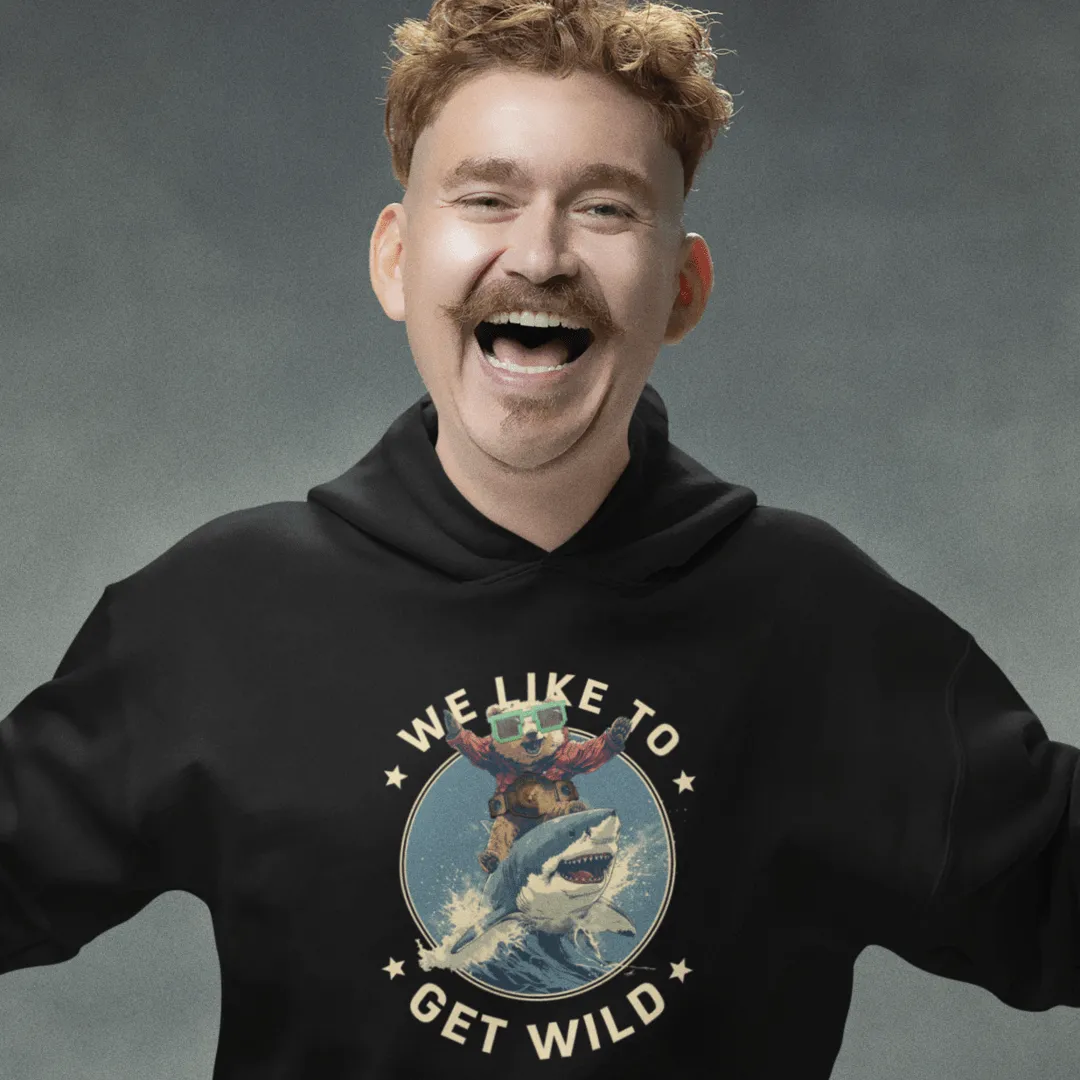 "Get Wild" Black Custom Unisex Hoodie